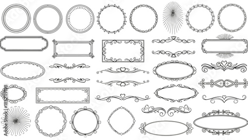 Assorted Ornate Vector Frames and Borders for Creative Designs
