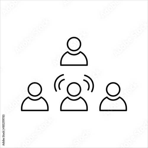 influence icons. simple line vector illustration