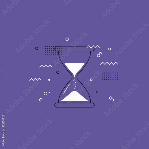 Hourglass Time Concept - Sand Timer with Abstract Background.