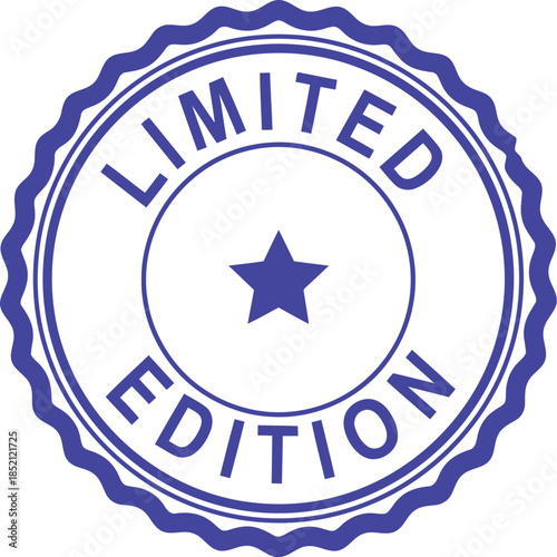 Blue Limited Edition Badge Stamp Vector Icon for Exclusive Product Promotion and Branding