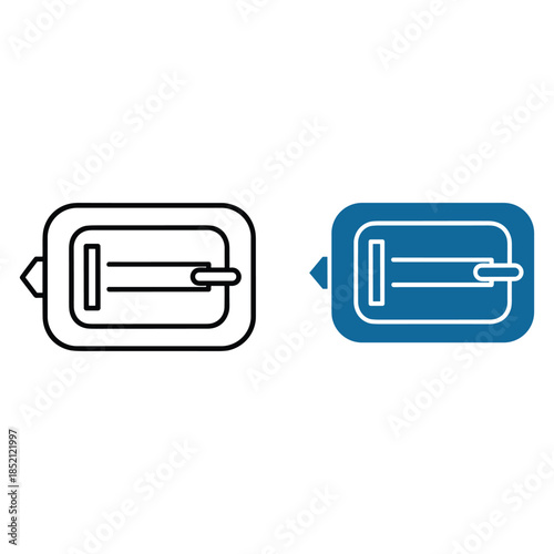 Black and blue parking meter with arrow symbols