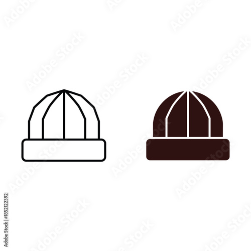 Brown and White Kippah with Striped Pattern Jewish