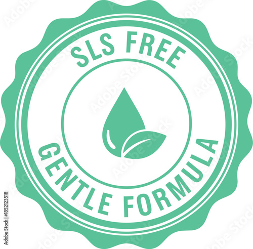 SLS Free Gentle Formula Badge Icon for Natural Skincare and Organic Cosmetic Packaging