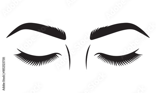 Elegant eyebrow and eyelash design