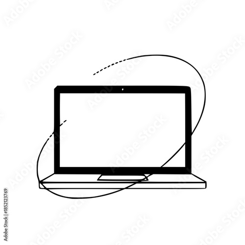 Flat vector illustration of a webpage rotating slowly in empty space, modern digital website concept with floating interface, minimal UI design, abstract web presentation, clean technology background 