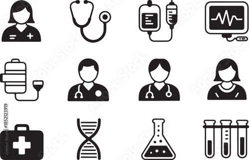 Medical professionals and equipment