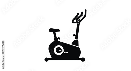 A black silhouette of an exercise bike showcasing fitness equipment for indoor workouts silhouette