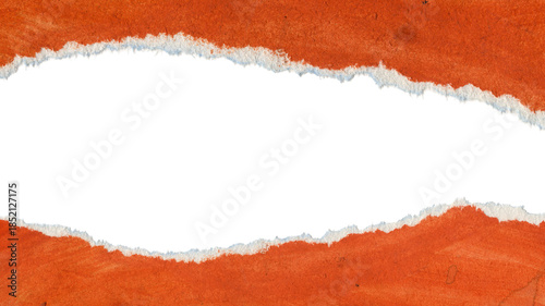 Torn Orange Paper Texture with a White Gap in the Center torn paper ripped paper