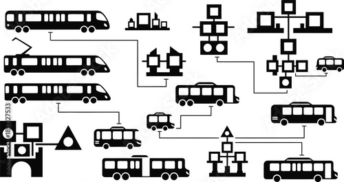 Public transportation network diagram