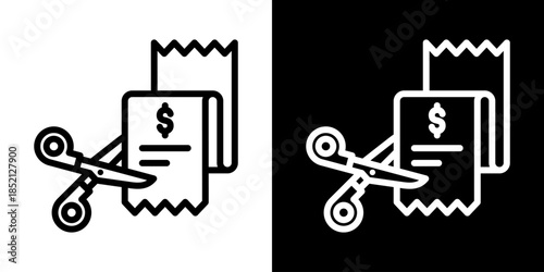 Expenses Icon Of Line Black And White Style Vector Illustration
