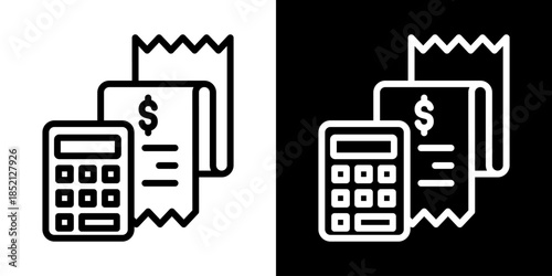 Expense Icon Of Line Black And White Style Vector Illustration
