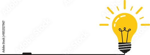 Creative Idea Light Bulb Illustration with Wire and Switch Concept Design – Vector Illustration