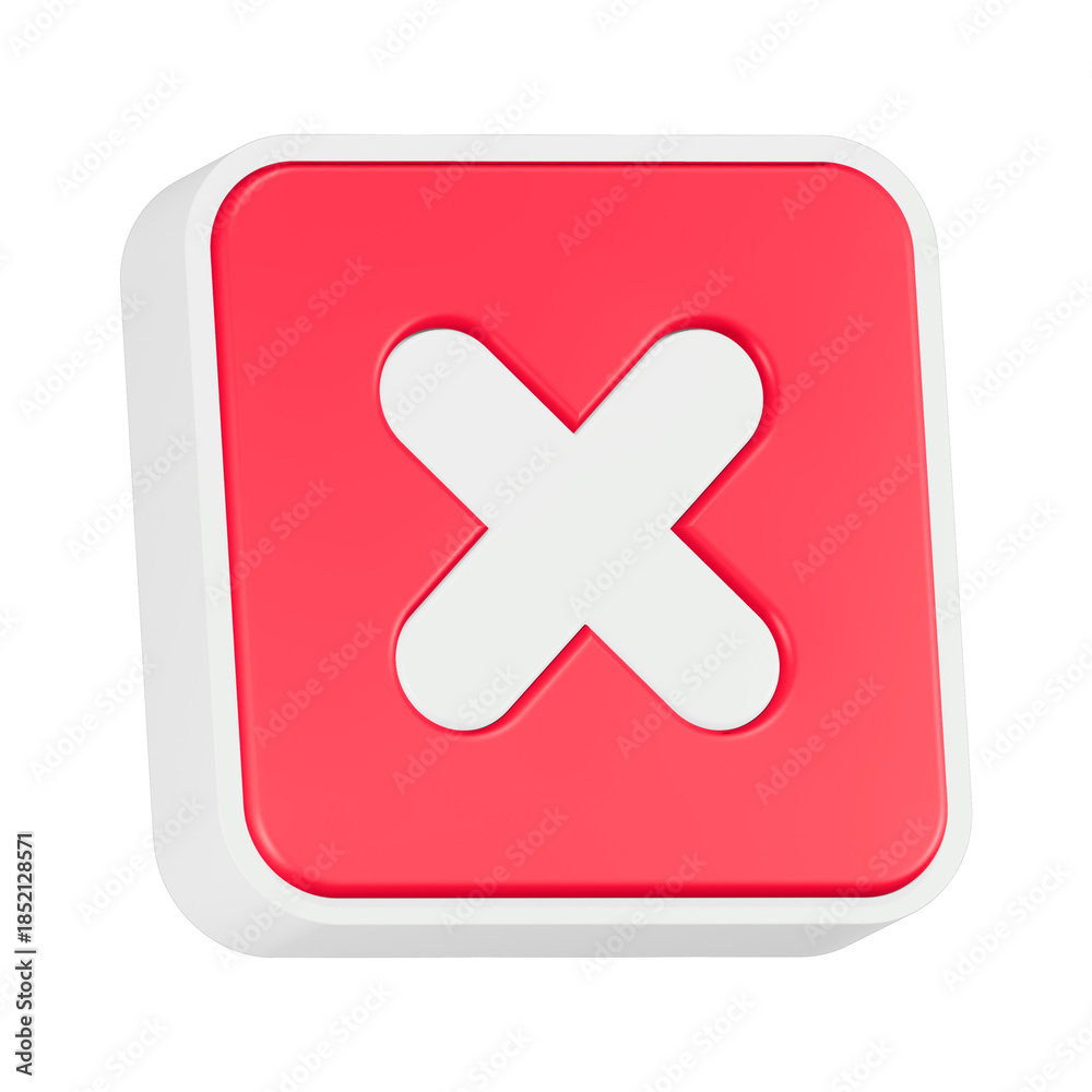 Obraz premium cross sign icon 3d render red button