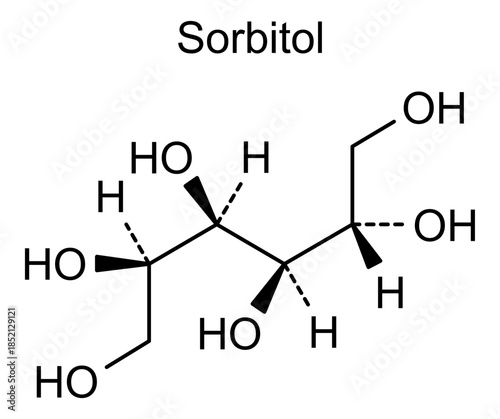 Sorbitol, chemical structure of sorbitol, drug substance
