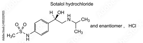 Sotalol hydrochloride, chemical structure of sotalol hydrochloride, drug substance