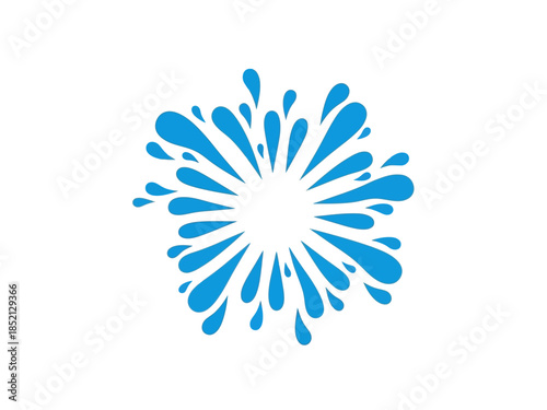 Vibrant Explosion of Water Droplets on White Backdrop