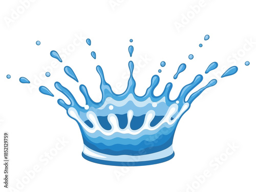 Water splash crown effect with blue hues creates an elegant visual impact of dynamic water movement