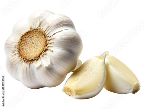 Whole and cloves of garlic on black background whole garlic garlic, whole garlic, garlic cloves, white garlic, bulb, cloves, peeled, unpeeled, black background, isolated, food, ingredient, cooking, cu