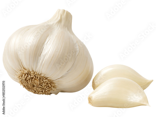 Whole and peeled garlic cloves on black background garlic, garlic bulb, garlic cloves, white garlic, peeled garlic, unpeeled garlic, black background, food, ingredients, cooking, culinary, raw garlic,