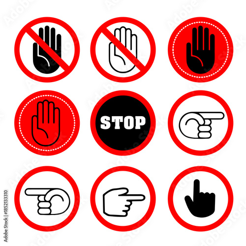 stop sign icon set
