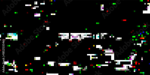 Glitch digital error signal background. 2D layout illustration