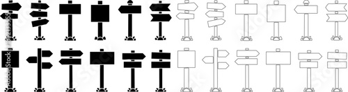 Black and White Traffic Signs on Pole