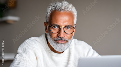 Senior Man on Video Call wi...
