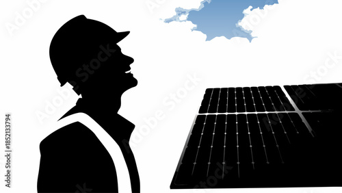 Professional Female Engineer in Protective Hard Hat and Vest Looking Up at a New Project, Low Angle View Illustration for Construction and Industry