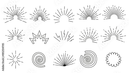 Hand Drawn Doodle Burst Vector Pack for Creative Designs