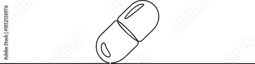 medicine tablet continuous one line drawing, Medicine Pills Single Line Icon, minimal Drawing of Medicine Pill Icon. Single Line Vector Illustration. one line Icon drawing