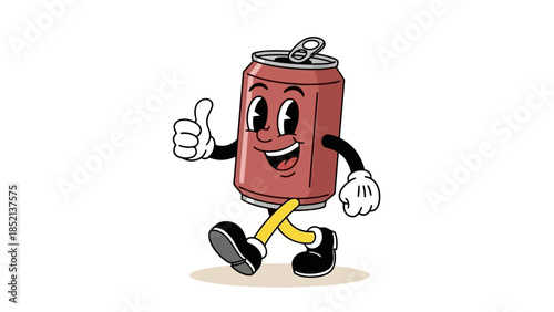 Retro Soda Can Cartoon Vector Illustration