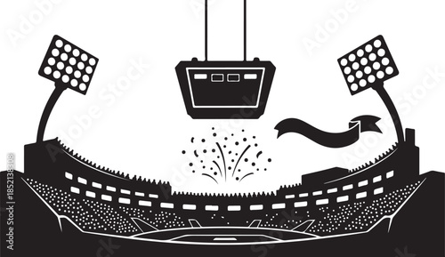 Stadium celebration graphic design