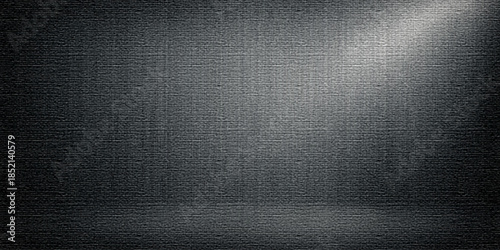 Dark grunge metal wall texture featuring a black textured surface with vintage pattern holes and a rough gray material backdrop for a blank industrial wallpaper design