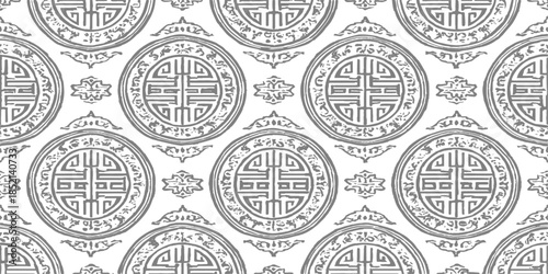 Vector seamless pattern with vintage silver easter eggs featuring ancient coin designs and metal stamp ornaments for finance history art