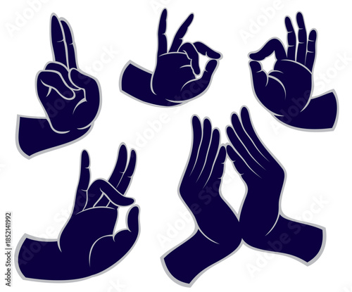 Template for tottoo hands symbal. Decorative hand icon illustration. 