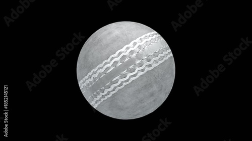 White cricket ball spinning in the loop on alpha 
