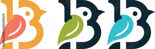 Foto B shape bird icon logo