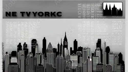 New York City Skyline Silhouette Animation.