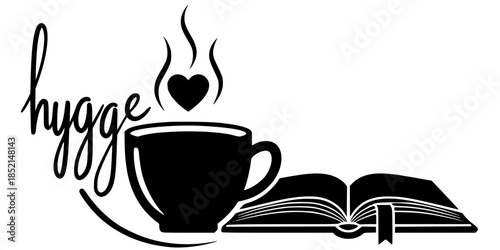 Cozy Reading Coffee Morning Vector Silhouette