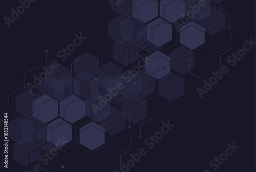 abstract hexagon background wit arrows and dots,medical,technology concept