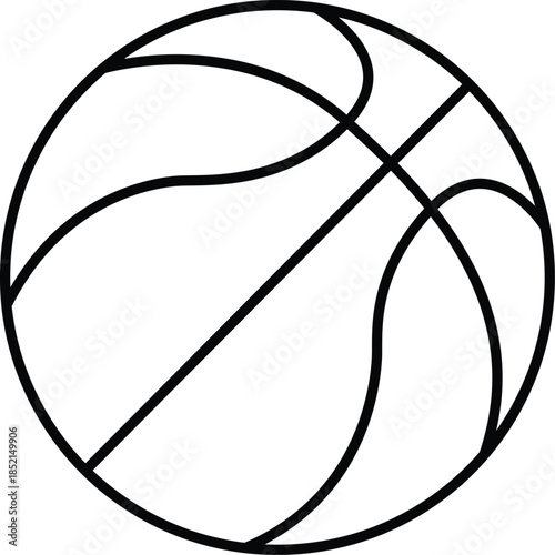 Black and white basketball Vector