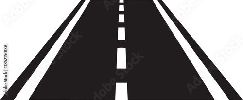 Highway Asphalt Road Perspective with Straight Lane