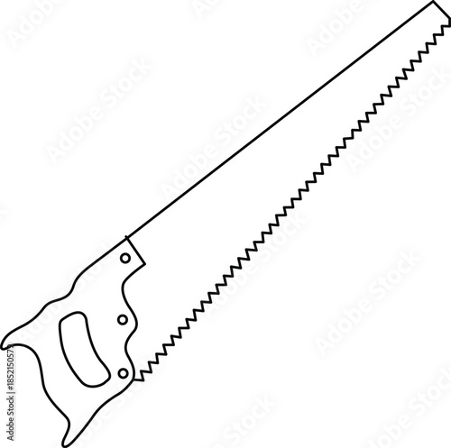 Handheld saw with curved blade Vector