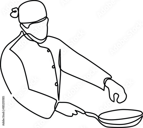 Chef preparing food Vector