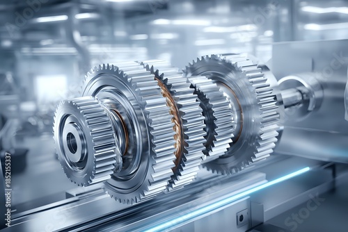 Precision Gear Mechanism in Motion: Engineering Beauty