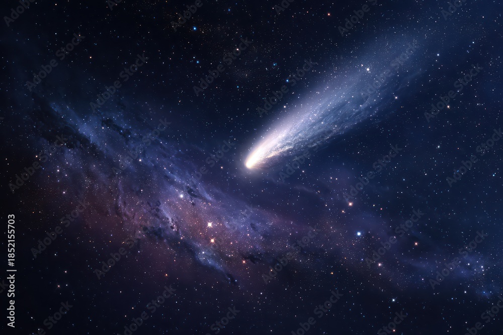 Fototapeta premium Comet soaring through the deep space galaxy