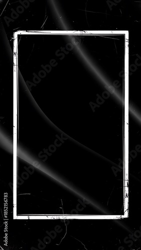A stark white rectangular frame is prominently displayed against a completely black and dark background Mobile WallPaper Background Image