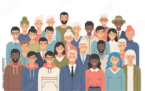 Diverse group of people from different ages and ethnicities