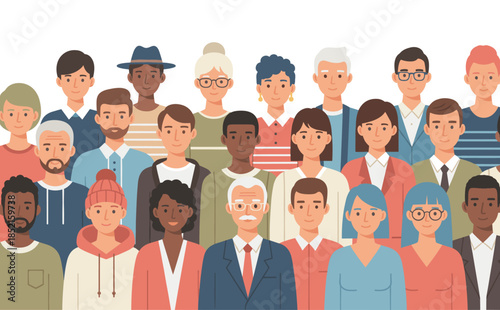 Diverse group of people from different ages and ethnicities