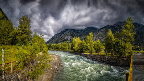 Photos Fiume Dora Baltea (river) flowing through Aosta valley mountains